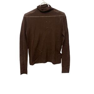 Massimo Dutti Women Top sweater M Brown Turtleneck Lightweight Wool 5734/635 NWT